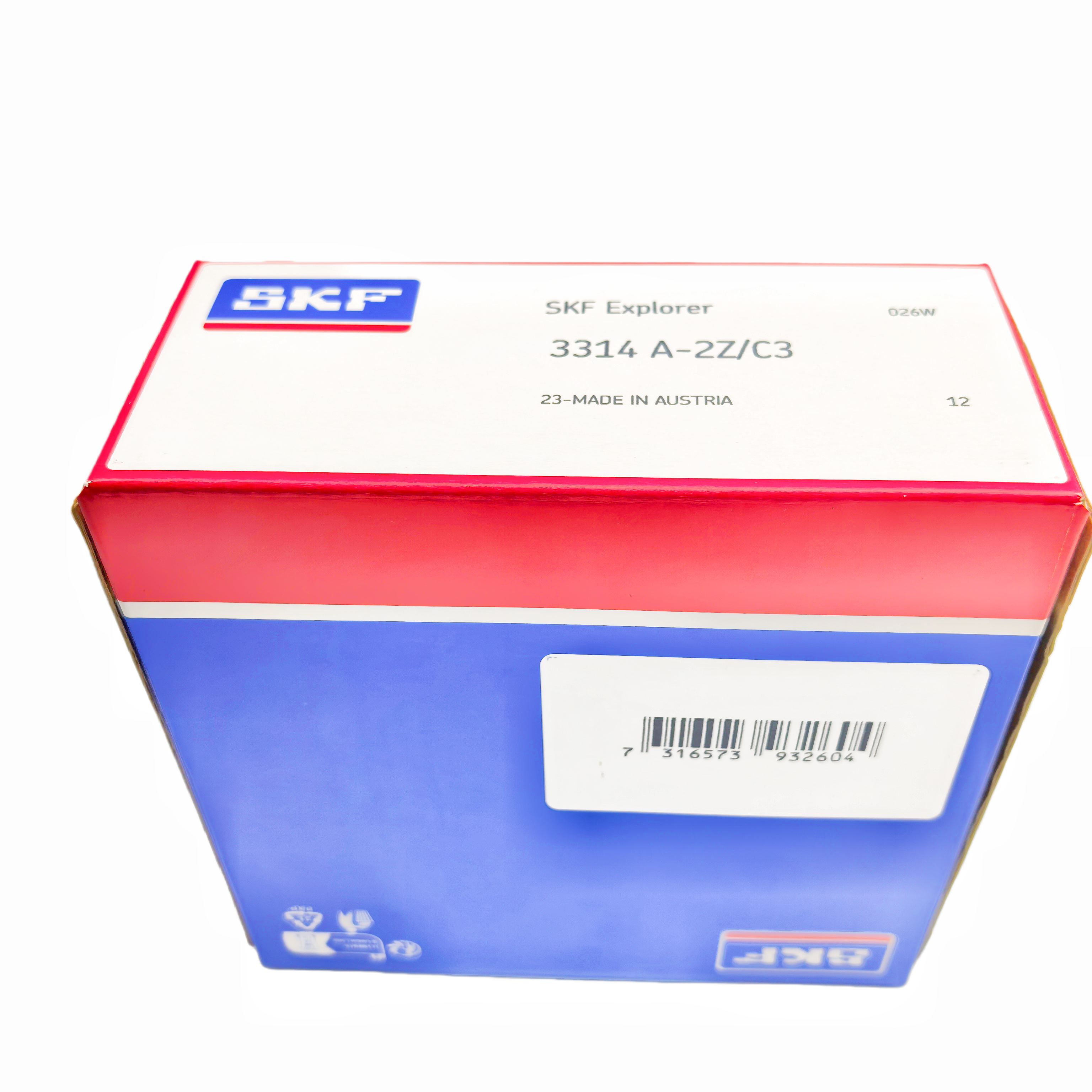 زاوية التلامس الكروي مزدوج الصف 3314A-2Z/C3 SKF.